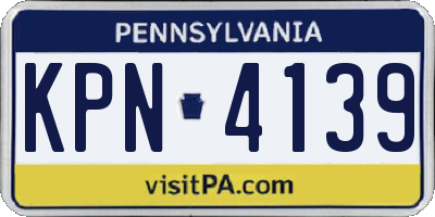 PA license plate KPN4139