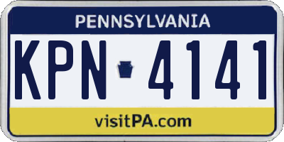 PA license plate KPN4141