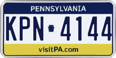 PA license plate KPN4144