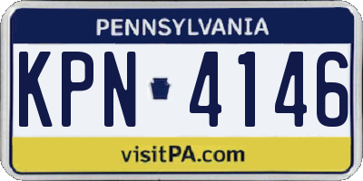 PA license plate KPN4146