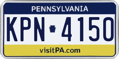 PA license plate KPN4150