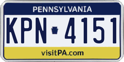 PA license plate KPN4151
