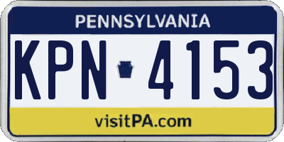 PA license plate KPN4153