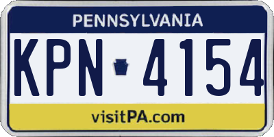 PA license plate KPN4154
