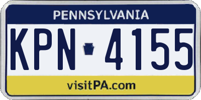 PA license plate KPN4155