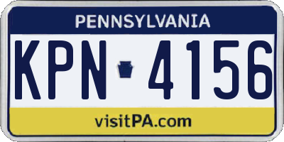 PA license plate KPN4156