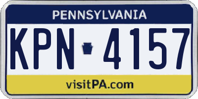 PA license plate KPN4157