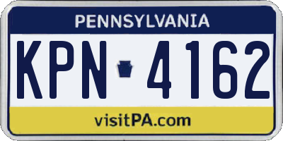 PA license plate KPN4162