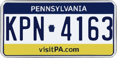 PA license plate KPN4163