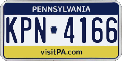 PA license plate KPN4166