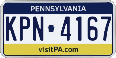 PA license plate KPN4167