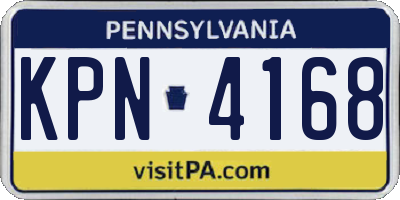 PA license plate KPN4168