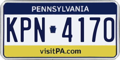 PA license plate KPN4170