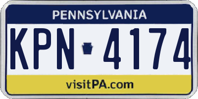 PA license plate KPN4174