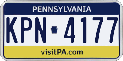 PA license plate KPN4177