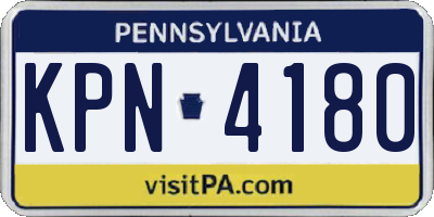 PA license plate KPN4180