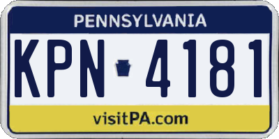 PA license plate KPN4181