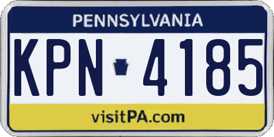 PA license plate KPN4185