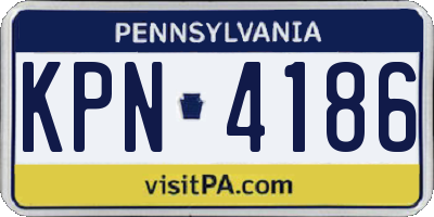 PA license plate KPN4186