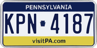PA license plate KPN4187