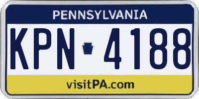 PA license plate KPN4188