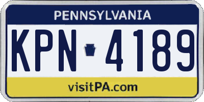 PA license plate KPN4189