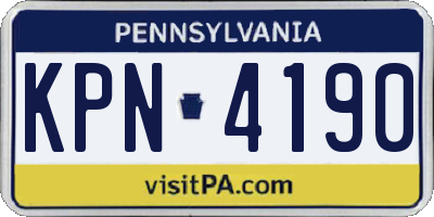 PA license plate KPN4190