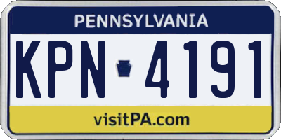 PA license plate KPN4191