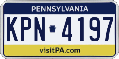 PA license plate KPN4197