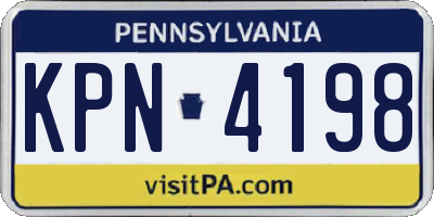 PA license plate KPN4198