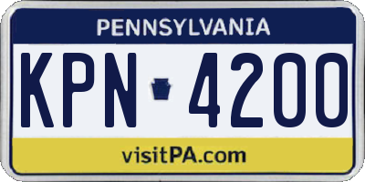 PA license plate KPN4200