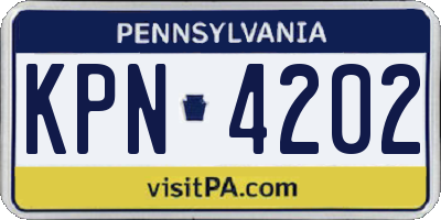 PA license plate KPN4202