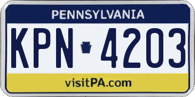 PA license plate KPN4203