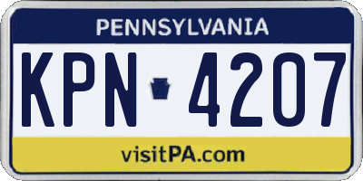 PA license plate KPN4207