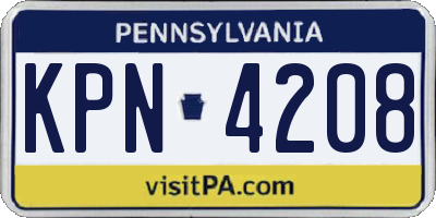 PA license plate KPN4208