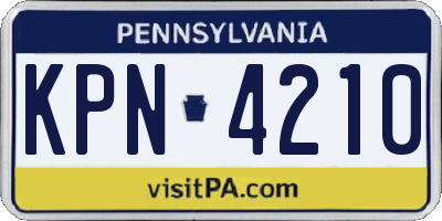 PA license plate KPN4210