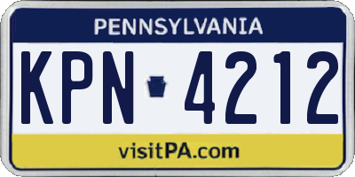 PA license plate KPN4212
