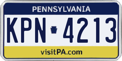 PA license plate KPN4213