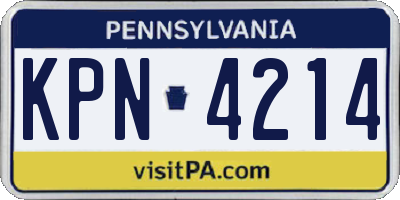 PA license plate KPN4214