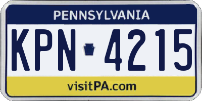 PA license plate KPN4215