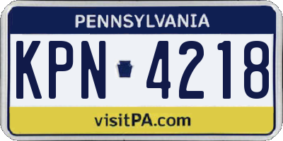 PA license plate KPN4218