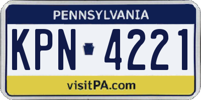 PA license plate KPN4221