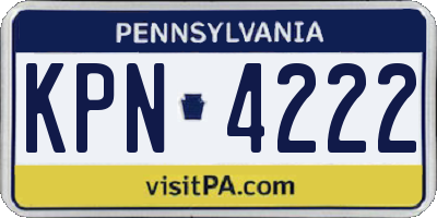 PA license plate KPN4222