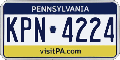 PA license plate KPN4224