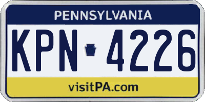 PA license plate KPN4226