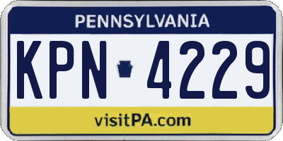 PA license plate KPN4229