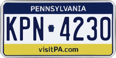 PA license plate KPN4230