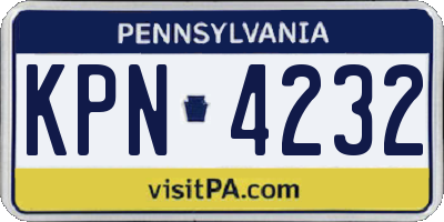 PA license plate KPN4232