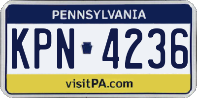 PA license plate KPN4236