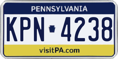 PA license plate KPN4238